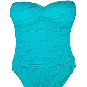 La Blanca Goddess Bandeau Swimsuit Turquoise 1 Piece‎